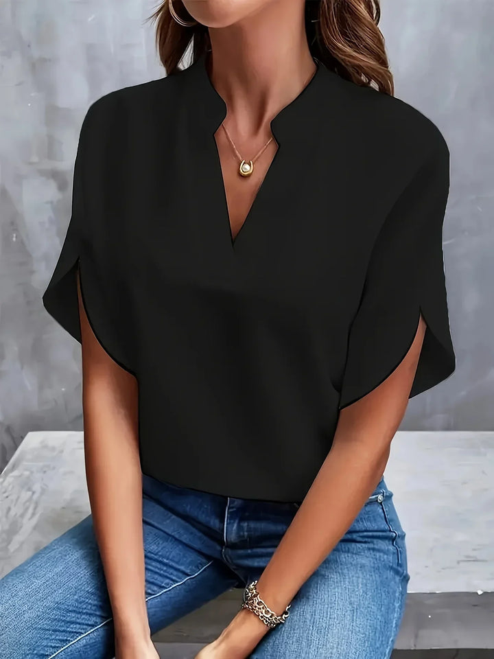 Scarlett | Dames Elegante Gespleten Mouw V-Hals Blouse