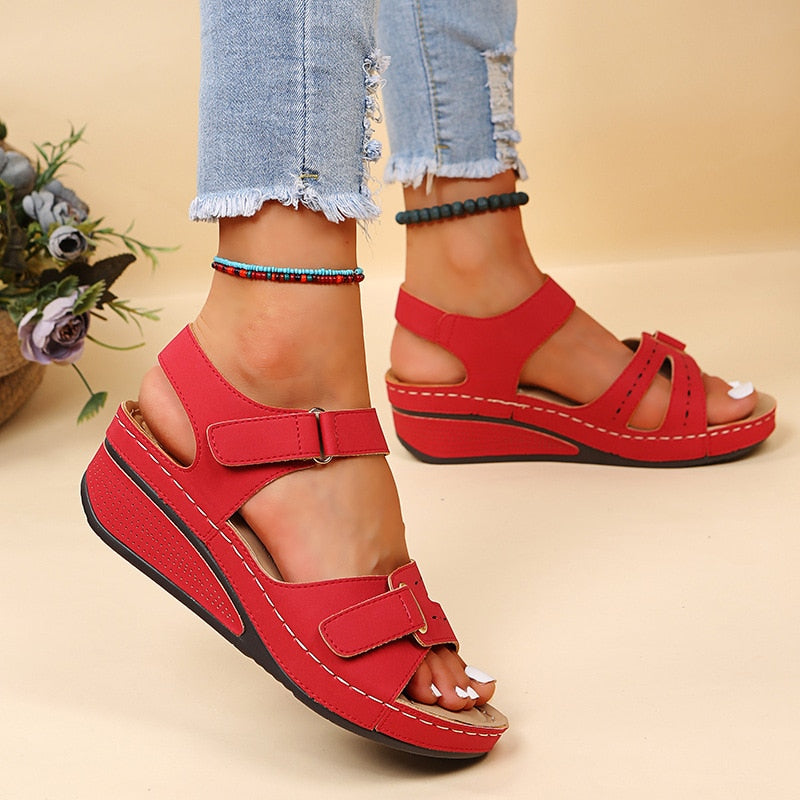 Samantha | Damen Orthopädische Riemen Plateau Sandalen