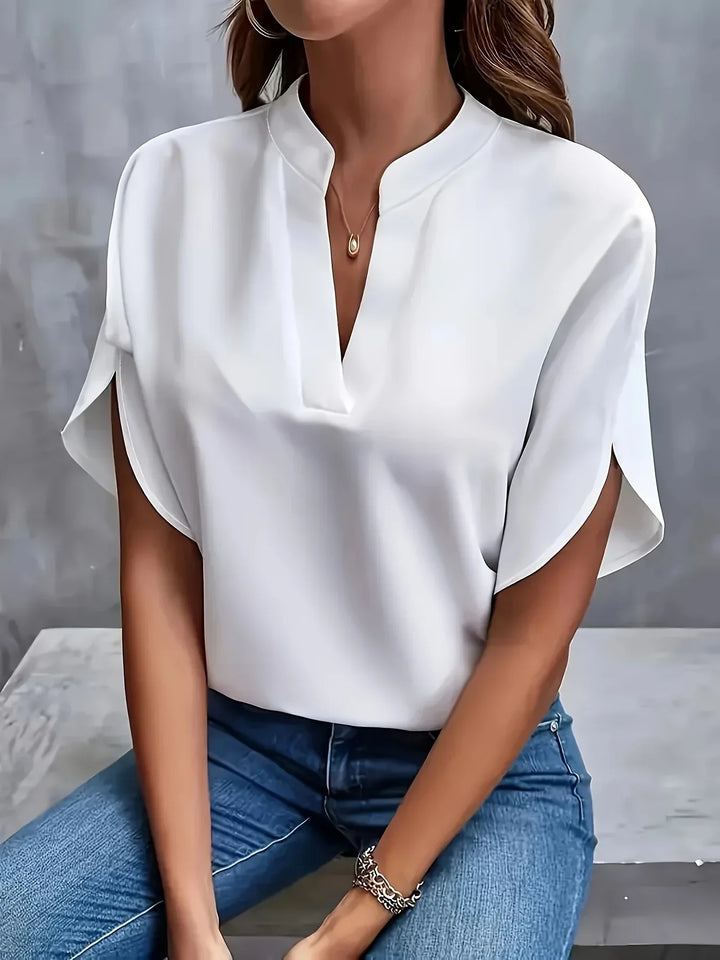 Scarlett | Dames Elegante Gespleten Mouw V-Hals Blouse