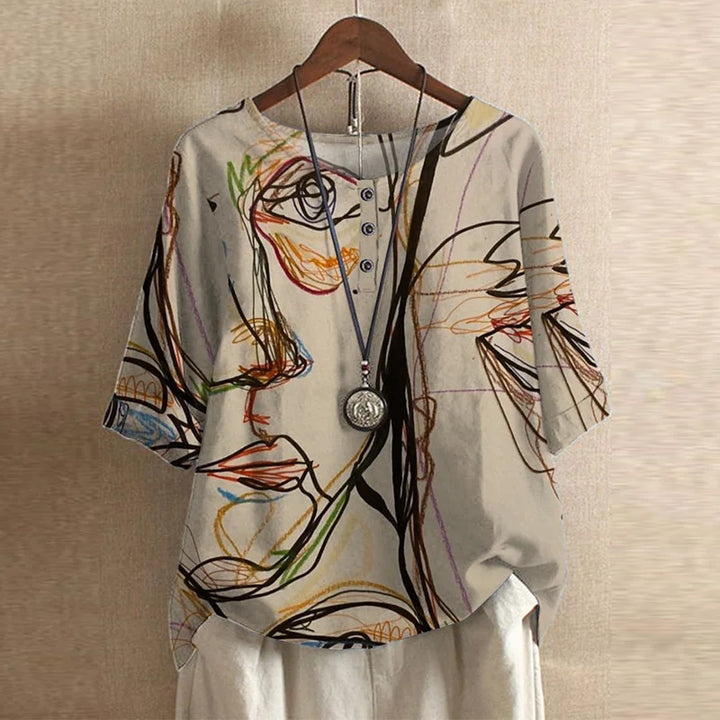 Ruby | Damen Blumenprint Rundhals Top