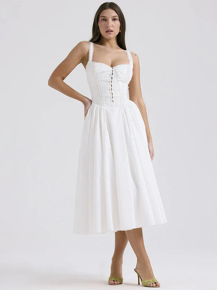 Elena | Luftiges Leinen-Sommerkleid mit romantischen Details