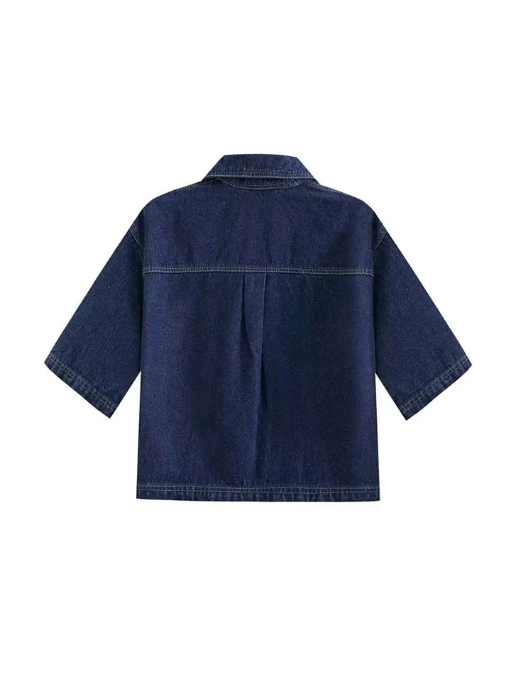 Damen-Denim-Set – Jeansjacke mit kurzen Ärmeln & asymmetrischer Minirock