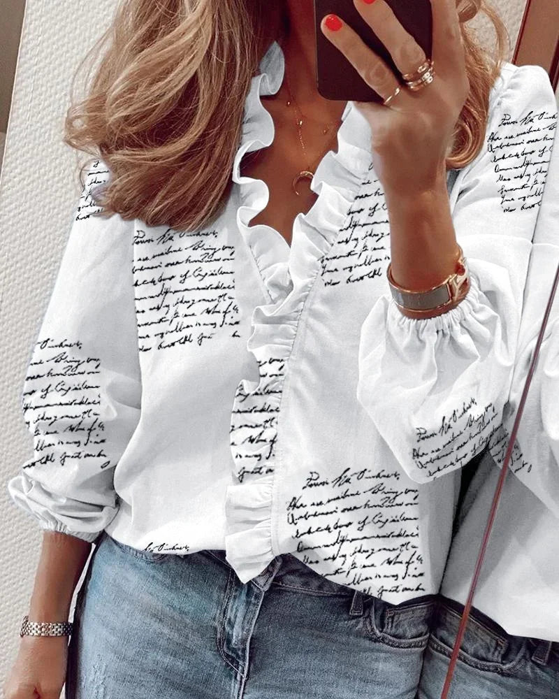 Nova | Dames Elegante Ruches Afwerking Wikkel Blouse