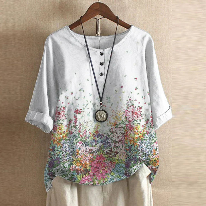 Ruby | Damen Blumenprint Rundhals Top
