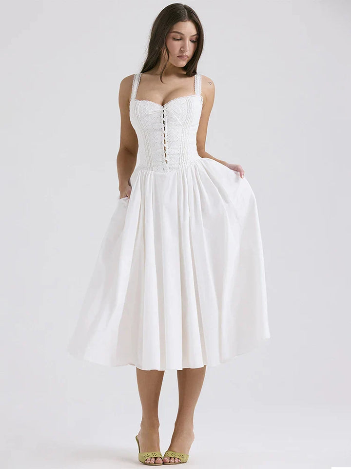 Elena | Luftiges Leinen-Sommerkleid mit romantischen Details