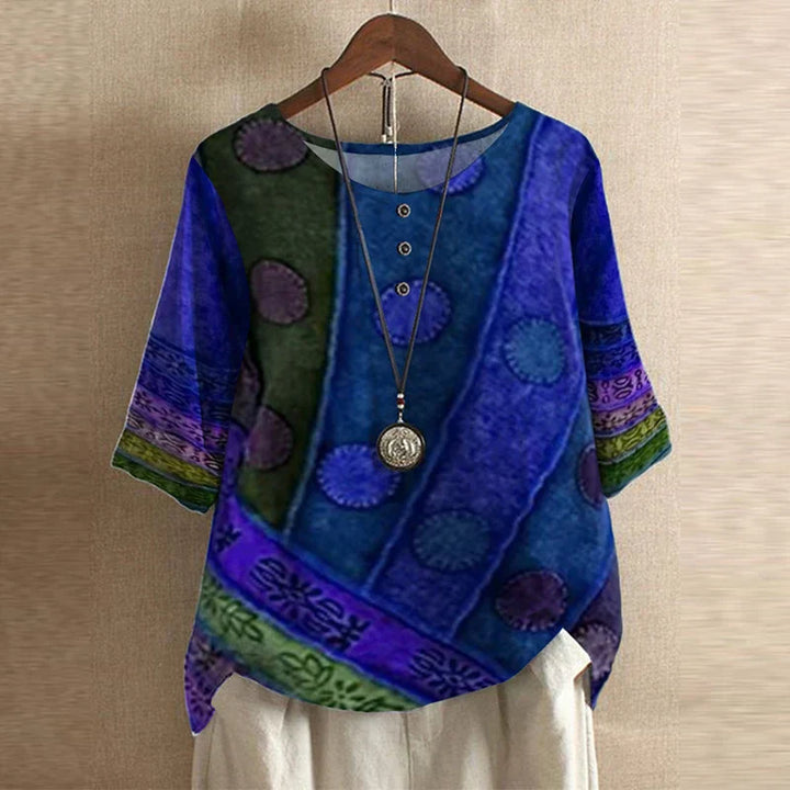 Ruby | Damen Blumenprint Rundhals Top