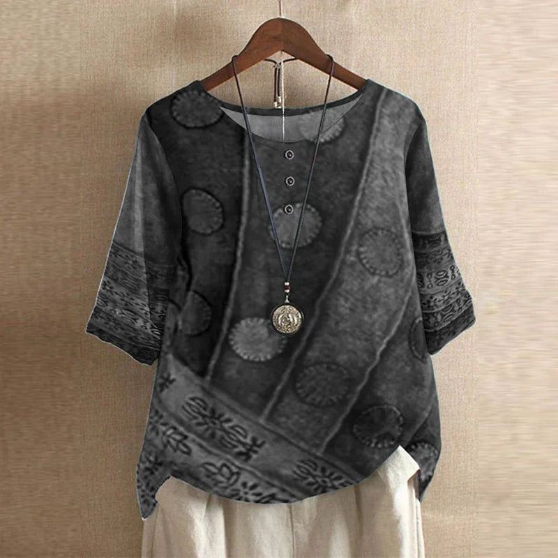 Ruby | Damen Blumenprint Rundhals Top