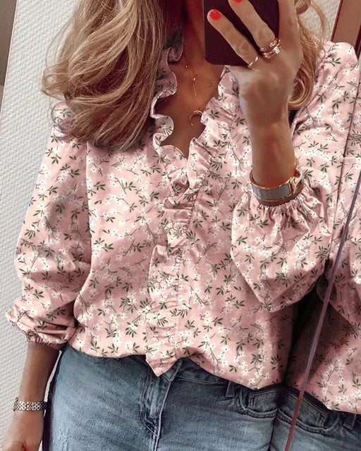 Nova | Dames Elegante Ruches Afwerking Wikkel Blouse