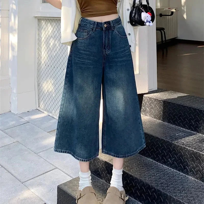 Cropped Wide Jeans Dames
