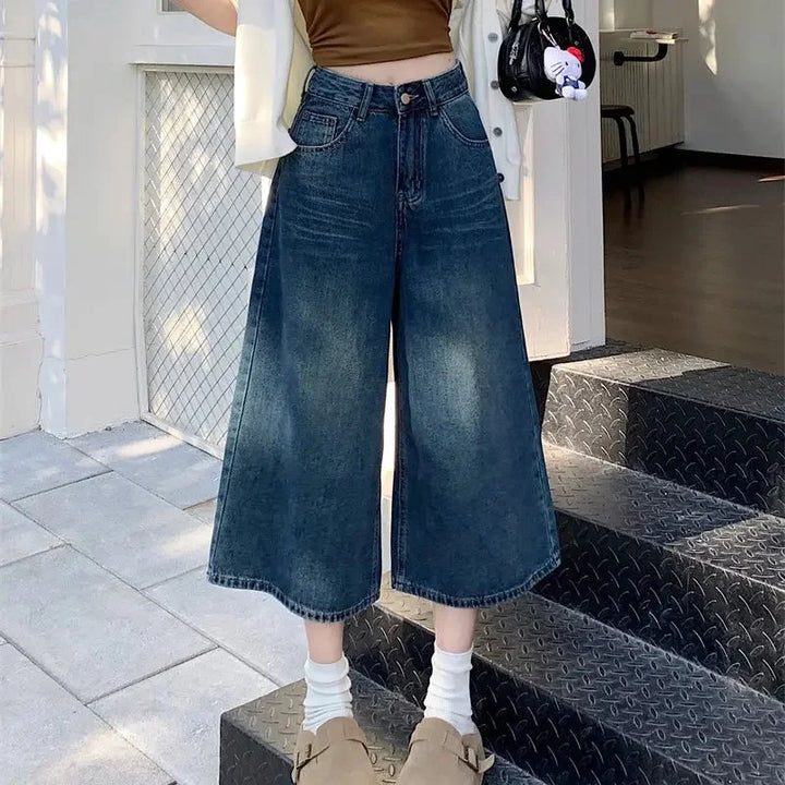 Cropped Wide Jeans Dames