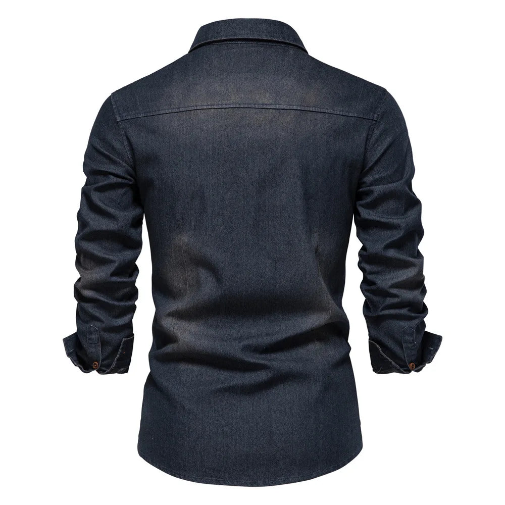 Oscar | Heren Denim Overhemd met Knopen