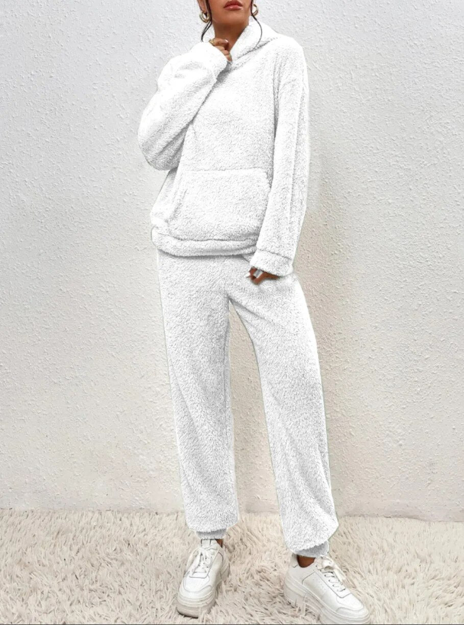 Evi™ Dames Teddy Fleece Loungewear Set