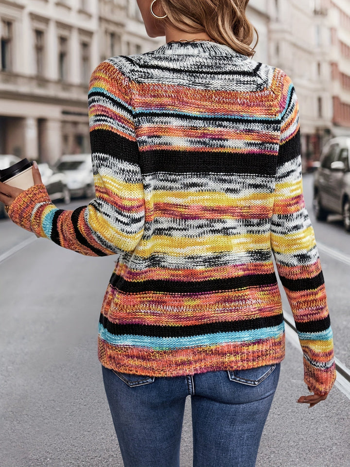 Meerkleurige™ Gebreide Cardigan | Acryl | Gezellig en Stijlvol