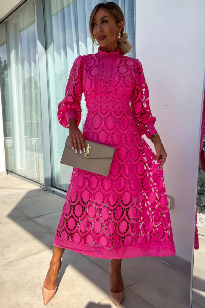 Sophie | Damen Langarm Ausschnitt Festkleid