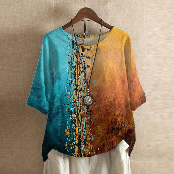 Ruby | Damen Blumenprint Rundhals Top