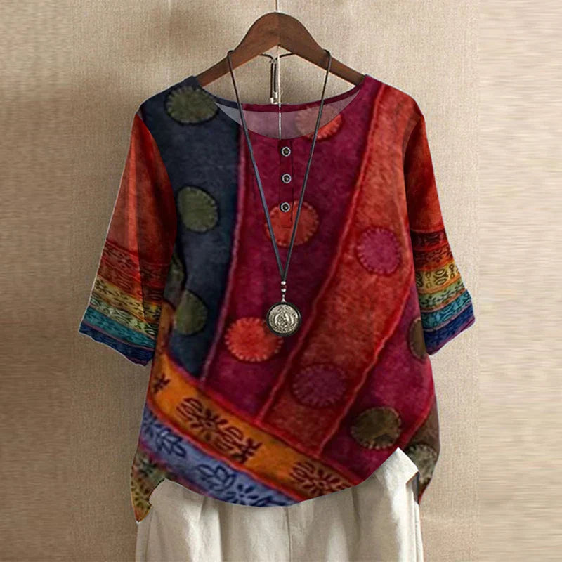 Ruby | Damen Blumenprint Rundhals Top