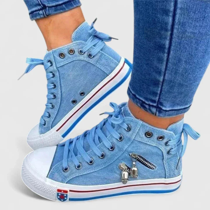 Addison | Dames Denim Hoge Sneakers