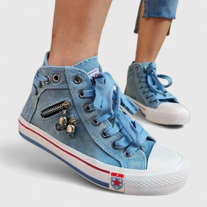 Addison | Dames Denim Hoge Sneakers