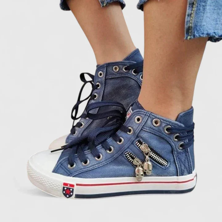 Addison | Dames Denim Hoge Sneakers