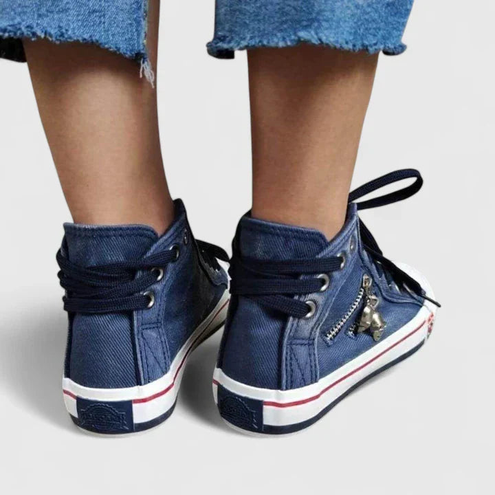 Addison | Dames Denim Hoge Sneakers