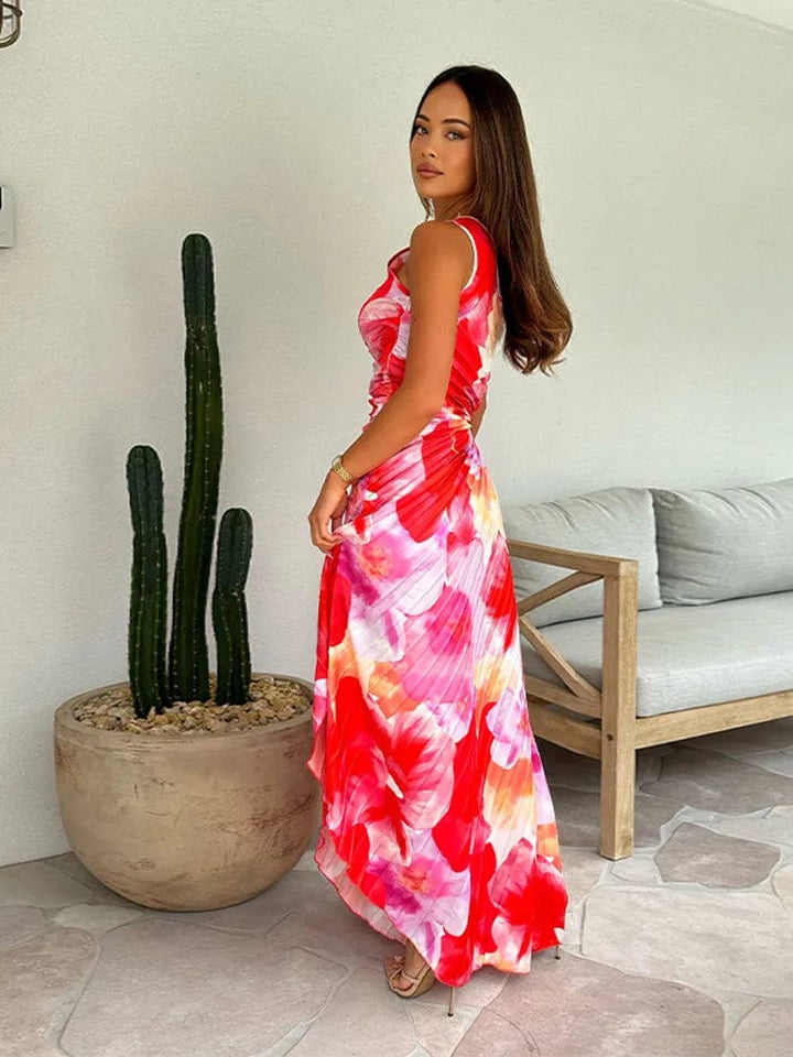 Liselotte | Elegante One-Shoulder Bloemjurk – Kleurrijke Chic voor Bijzondere Gelegenheden