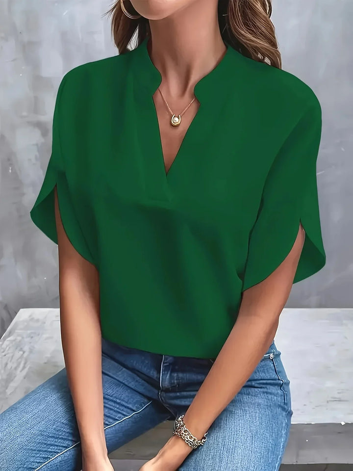 Scarlett | Dames Elegante Gespleten Mouw V-Hals Blouse