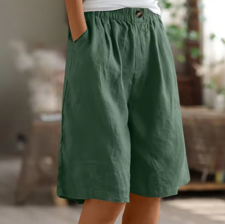 Kennedy | Damen Weite Bein Lässige kurze Hose mit Taschen