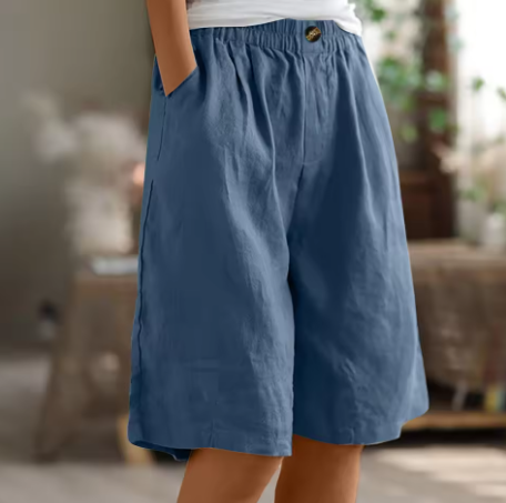 Kennedy | Damen Weite Bein Lässige kurze Hose mit Taschen