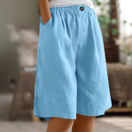 Kennedy | Damen Weite Bein Lässige kurze Hose mit Taschen