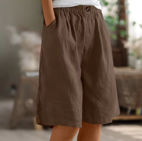 Kennedy | Damen Weite Bein Lässige kurze Hose mit Taschen