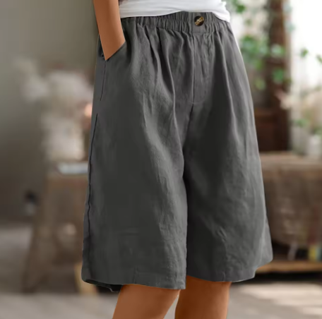 Kennedy | Damen Weite Bein Lässige kurze Hose mit Taschen