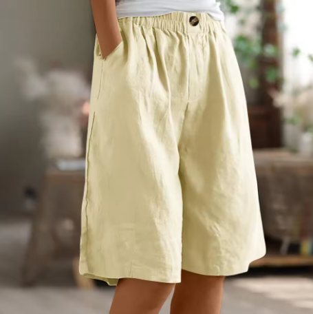 Kennedy | Damen Weite Bein Lässige kurze Hose mit Taschen