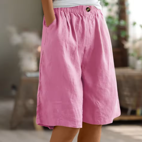 Kennedy | Damen Weite Bein Lässige kurze Hose mit Taschen