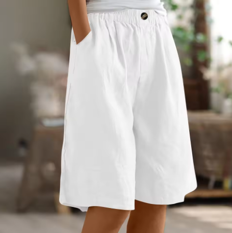 Kennedy | Damen Weite Bein Lässige kurze Hose mit Taschen