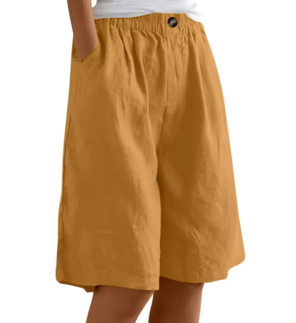Kennedy | Damen Weite Bein Lässige kurze Hose mit Taschen