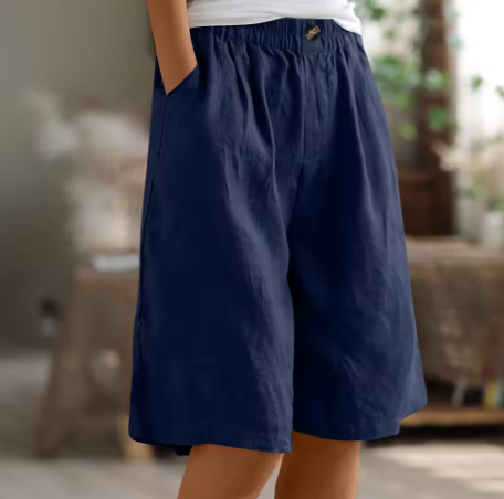 Kennedy | Damen Weite Bein Lässige kurze Hose mit Taschen