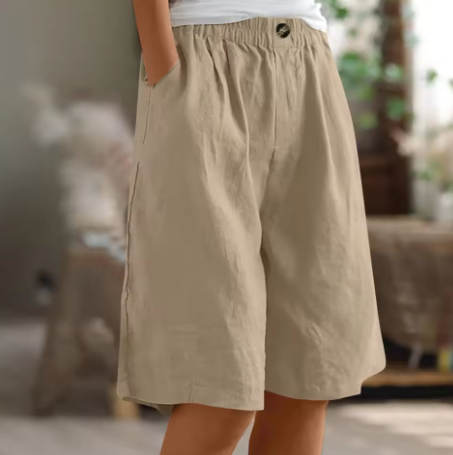 Kennedy | Damen Weite Bein Lässige kurze Hose mit Taschen