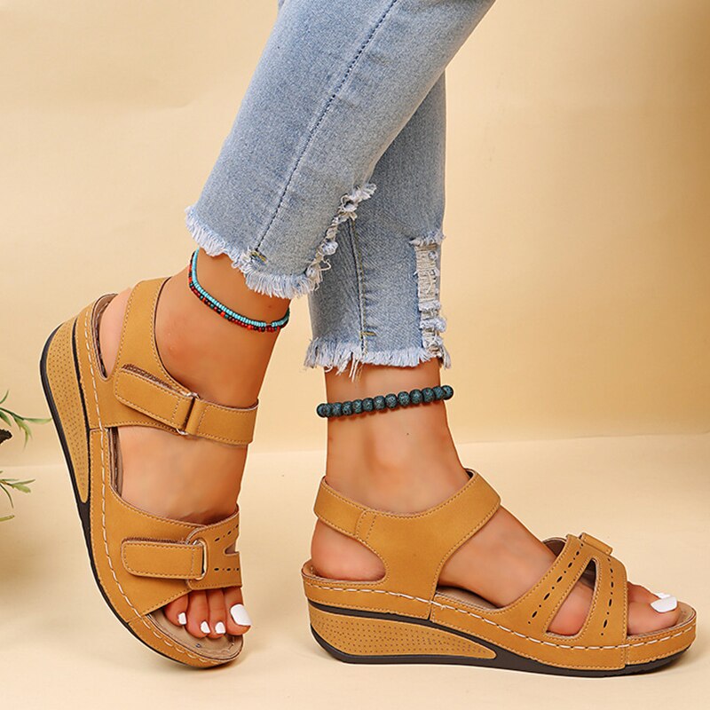 Samantha | Damen Orthopädische Riemen Plateau Sandalen