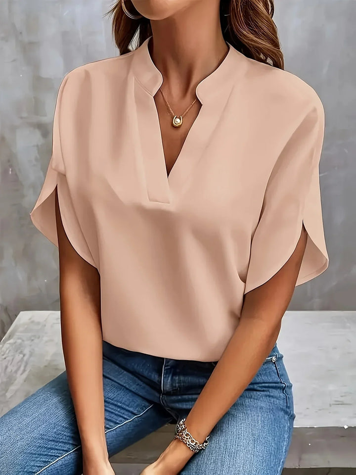 Scarlett | Dames Elegante Gespleten Mouw V-Hals Blouse