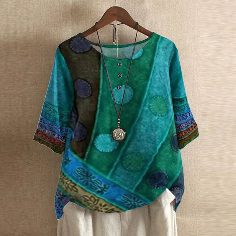 Ruby | Damen Blumenprint Rundhals Top
