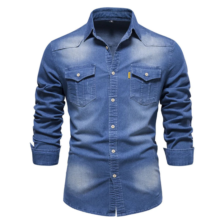 Oscar | Heren Denim Overhemd met Knopen