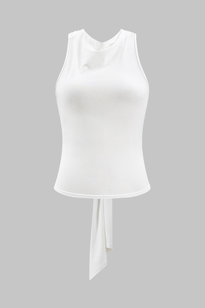 Mallory | Vrouwelijk Haltertop met Wickeldesign & Knoopdetail