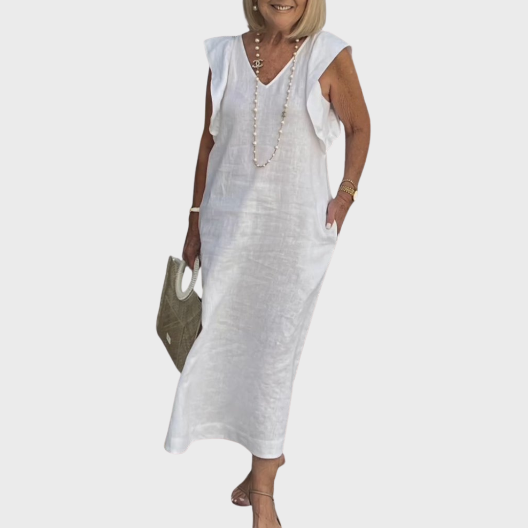 Felicity | Dames Mouwloos Zak Maxi Casual Jurk
