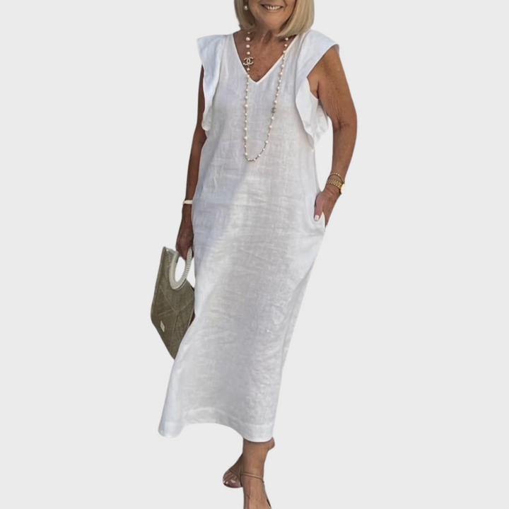 Felicity | Dames Mouwloos Zak Maxi Casual Jurk