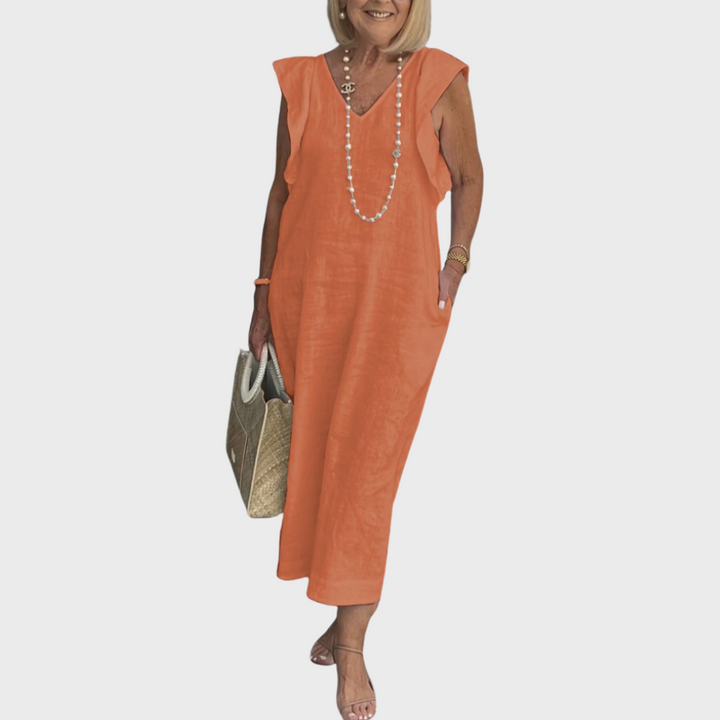 Felicity | Dames Mouwloos Zak Maxi Casual Jurk