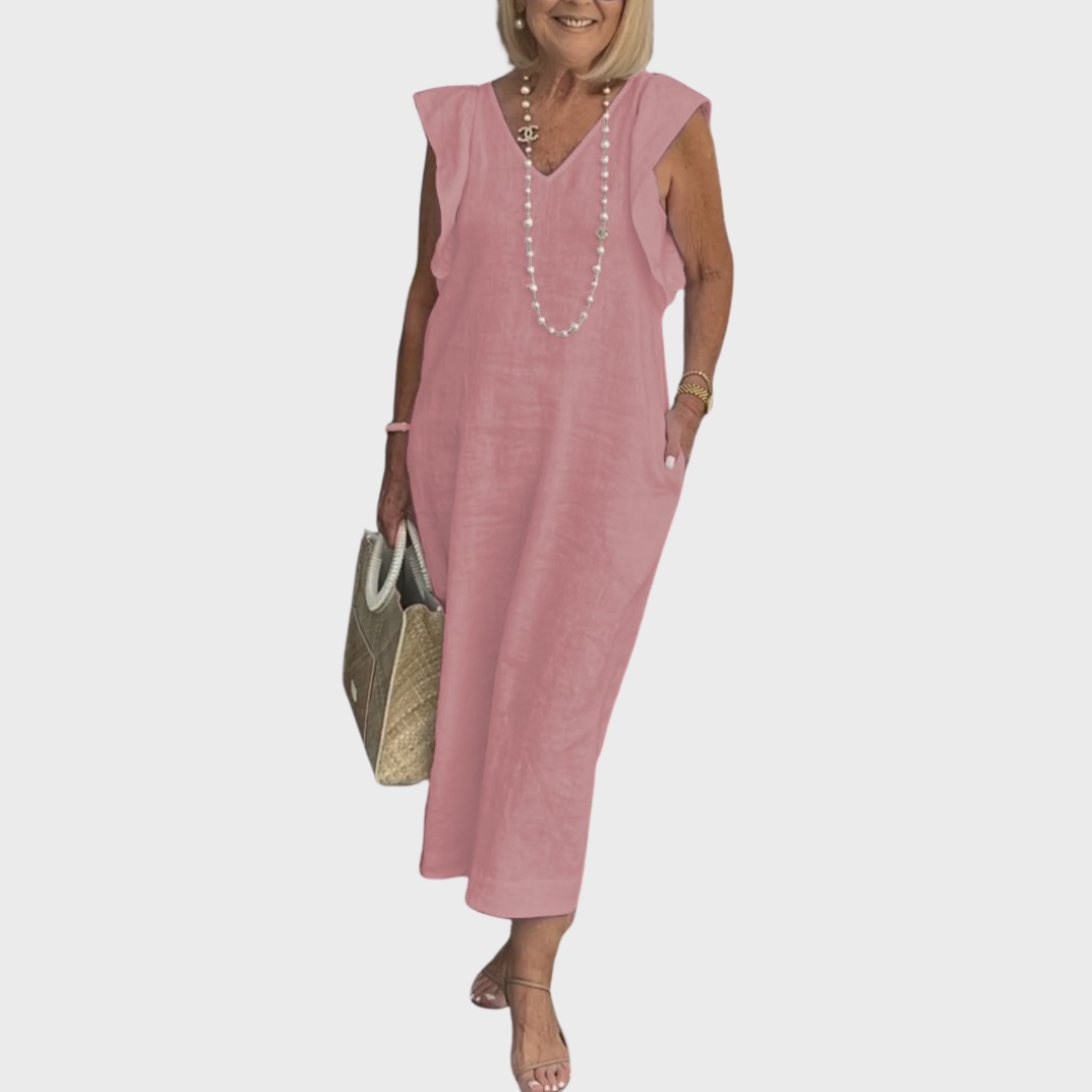 Felicity | Dames Mouwloos Zak Maxi Casual Jurk