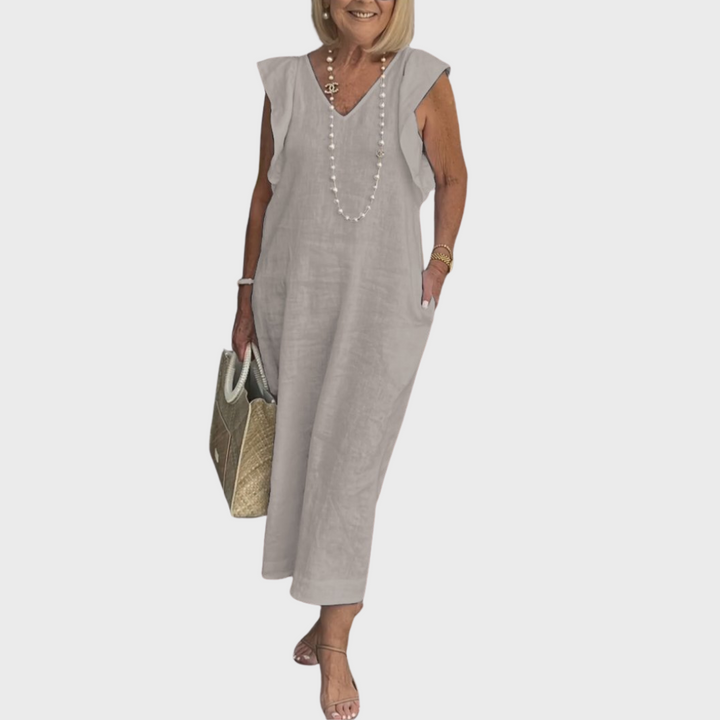 Felicity | Dames Mouwloos Zak Maxi Casual Jurk