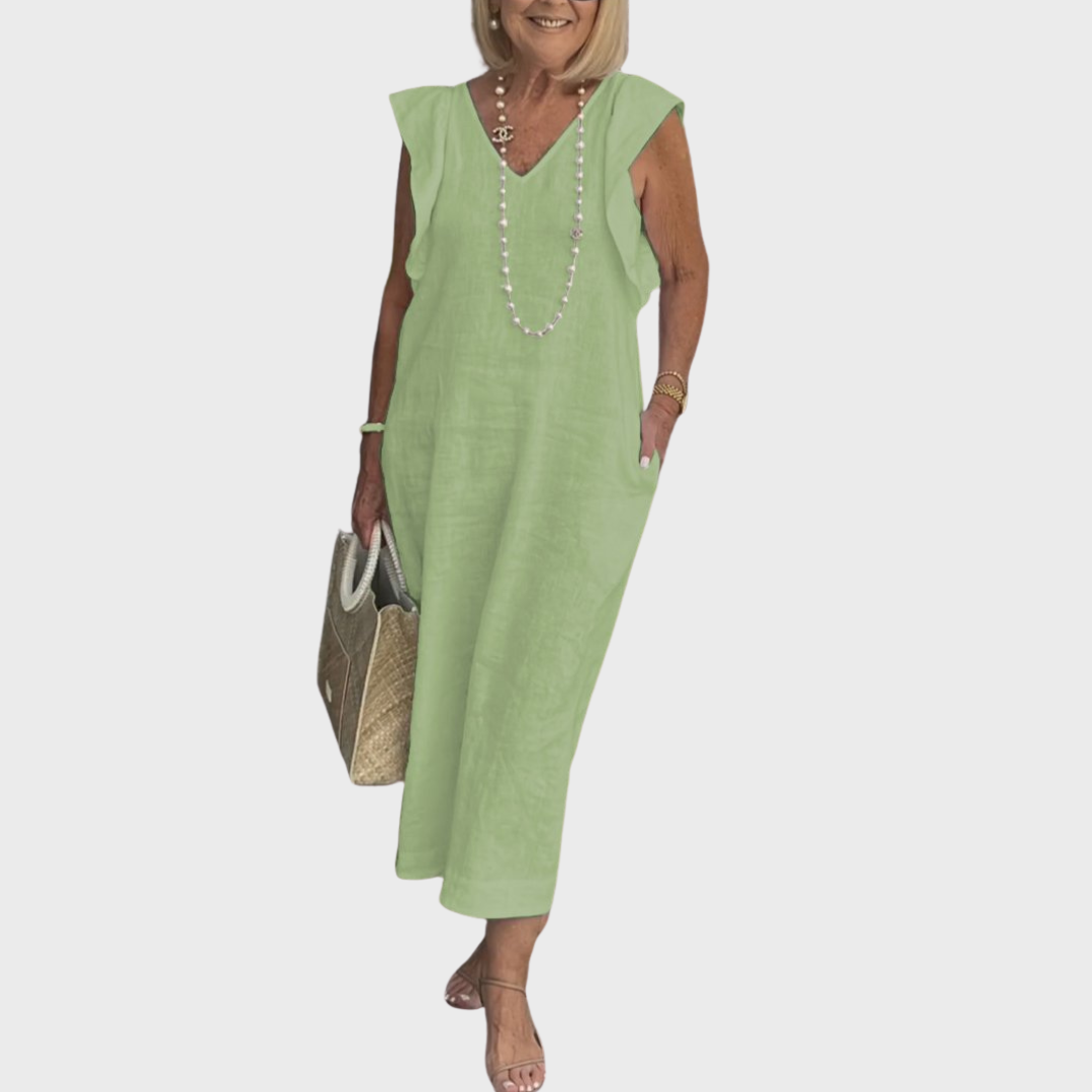 Felicity | Dames Mouwloos Zak Maxi Casual Jurk