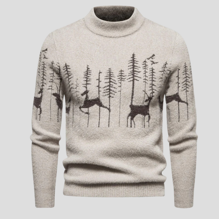Theodore| Herren Weihnachtspullover mit Rentier- und Waldmotiv