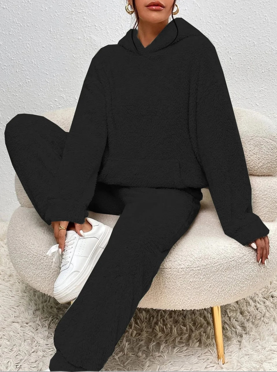 Evi™ Dames Teddy Fleece Loungewear Set